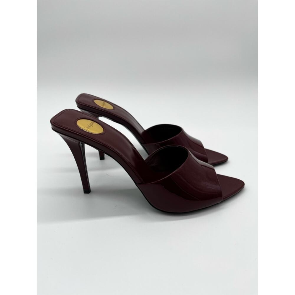 Saint Laurent Romy heeled Mules Patent Leather Stiletto Bordeaux - 38 (US 8) - Picture 7 of 13